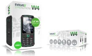 EVOLVEO StrongPhone W4, IP68 odolný Dual SIM telefon, 2,8"LCD, 2500mAh, Powerbanka, černo-zelený - obrázek 4
