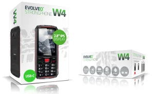 EVOLVEO StrongPhone W4, IP68 odolný Dual SIM telefon, 2,8"LCD, 2500mAh, Powerbanka, černo-červený - obrázek 13
