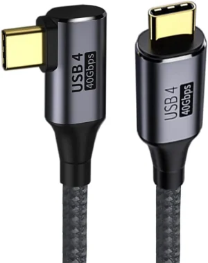 PremiumCord USB4 Gen 3x2 40Gbps 8K@60Hz 240W,Thunderbolt,0,8m zahnutý - obrázek 2