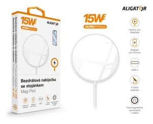 ALIGATOR bezdrátová nabíječka ALIGATOR Mag-Pad, určeno pro MagSafe, 15W, bílá - obrázek 6