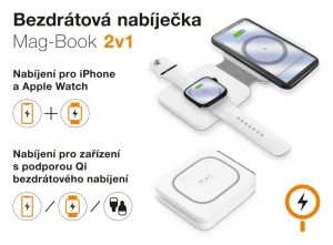 Bezdrátová nabíječka ALIGATOR Mag-Book 2v1, určeno pro MagSafe a nabíjení Apple Watch, 15W, bílá - obrázek 4