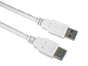 PremiumCord Prodlužovací kabel USB 3.0 Super-speed 5Gbps A-A, MF, 9pin, 5m bílá - obrázek 2