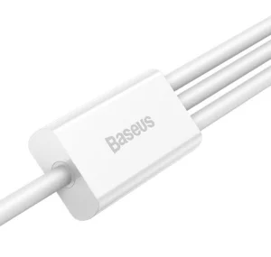 Baseus CAMLTYS-02 Superior Fast Charging Datový Kabel 3v1 USB-C, Lightning, MicroUSB 1.5m White - obrázek 2