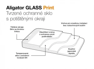 Aligator sklo GLASS PRINT Samsung S25 černá - obrázek 3