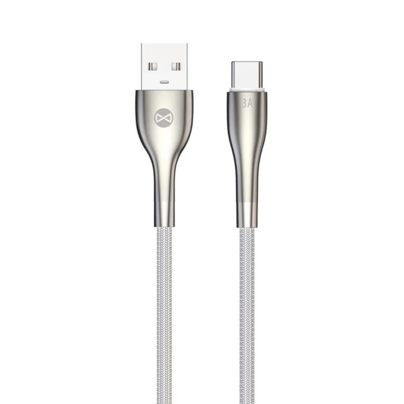 Datový kabel Forever Sleek USB/USB-C 1m 3A bílý