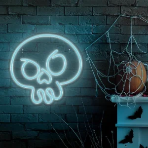 Dekorativní LED neon Lebka tyrkysová