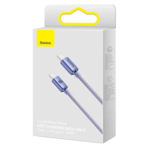 Baseus CAJY000705 Crystal Shine Series Datový Kabel USB-C - USB-C 100W 2m Purple - obrázek 8