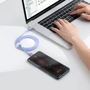 Baseus CAJY000605 Crystal Shine Series Datový Kabel USB-C - USB-C 100W 1,2m Purple - obrázek 5