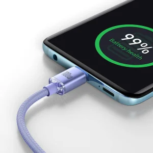 Baseus CAJY000605 Crystal Shine Series Datový Kabel USB-C - USB-C 100W 1,2m Purple - obrázek 6