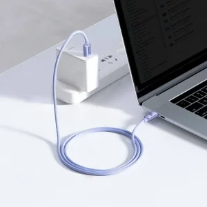 Baseus CAJY000605 Crystal Shine Series Datový Kabel USB-C - USB-C 100W 1,2m Purple - obrázek 7