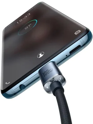 Baseus CAJY000601 Crystal Shine Series Datový Kabel USB-C - USB-C 100W 1,2m Black - obrázek 5
