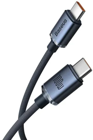 Baseus CAJY000601 Crystal Shine Series Datový Kabel USB-C - USB-C 100W 1,2m Black - obrázek 6