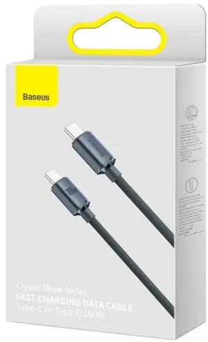 Baseus CAJY000601 Crystal Shine Series Datový Kabel USB-C - USB-C 100W 1,2m Black - obrázek 8