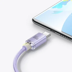 Baseus CAJY000505 Crystal Shine Series Datový Kabel USB - USB-C 100W 2m Purple - obrázek 6