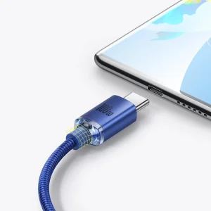 Baseus CAJY000503 Crystal Shine Series Datový Kabel USB - USB-C 100W 2m Blue - obrázek 6