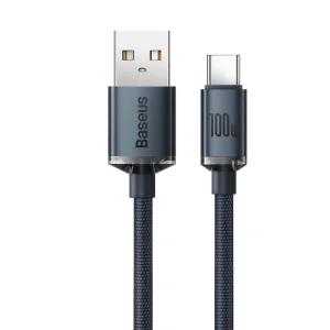 Baseus CAJY000501 Crystal Shine Series Datový Kabel USB - USB-C 100W 2m Black - obrázek 2