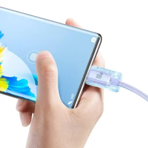 Baseus CAJY000405 Crystal Shine Series Datový Kabel USB - USB-C 100W 1,2m Purple - obrázek 3