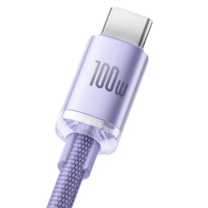 Baseus CAJY000405 Crystal Shine Series Datový Kabel USB - USB-C 100W 1,2m Purple - obrázek 6