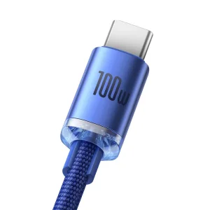 Baseus CAJY000403 Crystal Shine Series Datový Kabel USB - USB-C 100W 1,2m Blue - obrázek 3