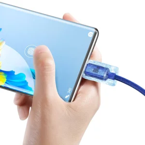 Baseus CAJY000403 Crystal Shine Series Datový Kabel USB - USB-C 100W 1,2m Blue - obrázek 4