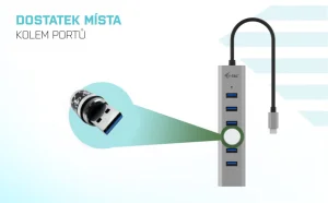 i-tec USB-C Charging Metal HUB 7 Port - obrázek 2
