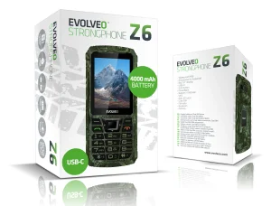 EVOLVEO StrongPhone Z6, IP68 odolný Dual SIM telefon, 2,8"LCD, 4000mAh, Powerbanka, lovec. kamufláž - obrázek 8