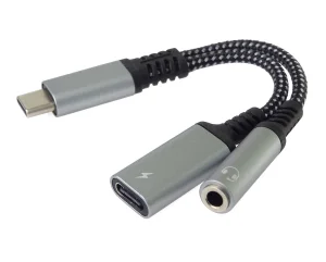 PremiumCord Redukce USB-C /3,5mm jack s DAC chipem + USB-C pro nabíjení 13cm - obrázek 4