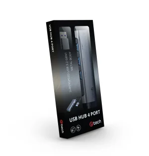 HUB USB C-tech UHB-U3-AL, 4x USB 3.2 Gen 1, hliníkové tělo - obrázek 3