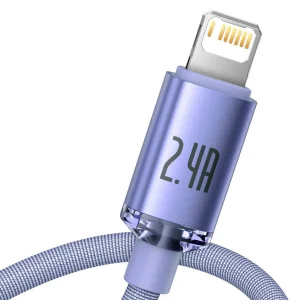 Baseus CAJY000005 Crystal Shine Series Datový Kabel USB - Lightning 20W 1,2m Purple - obrázek 10