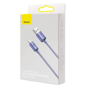 Baseus CAJY000005 Crystal Shine Series Datový Kabel USB - Lightning 20W 1,2m Purple - obrázek 2