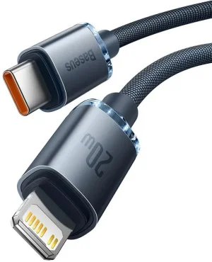 Baseus CAJY000201 Crystal Shine Series Datový Kabel USB-C - Lightning 20W 1,2m Black - obrázek 2