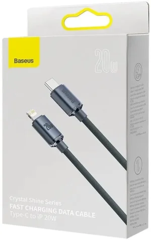 Baseus CAJY000201 Crystal Shine Series Datový Kabel USB-C - Lightning 20W 1,2m Black - obrázek 10
