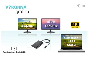 i-tec USB-C Dual 4K/60Hz (single 8K/30Hz) DP Video Adapter - obrázek 6