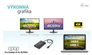 i-tec USB-C Dual 4K/60Hz (single 8K/30Hz) DP Video Adapter - obrázek 7