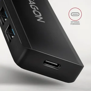 AXAGON HUE-C1C, 4x USB 5Gbps TRAVEL hub, USB-C napájecí konektor, kabel USB-C 19cm - obrázek 5