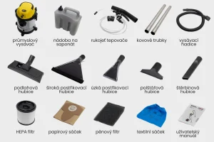 Salente Combo 4v1, vysavač pro mokré a suché vysávání, tepovač, fukar, nerez nádoba - obrázek 9