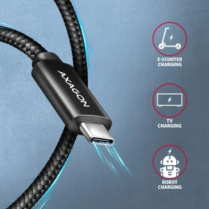 AXAGON BUCM4X-CM10AB NewGEN+ kabel USB-C <-> USB-C, 1m, USB4 Gen 3×2, PD 240W 5A, 8K HD, ALU, oplet - obrázek 5