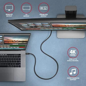 AXAGON BUCM32-CM15AB, SPEED+ kabel USB-C <-> USB-C, 1.5m, USB 20Gbps, PD 100W 5A, 4K HD, ALU, oplet - obrázek 4