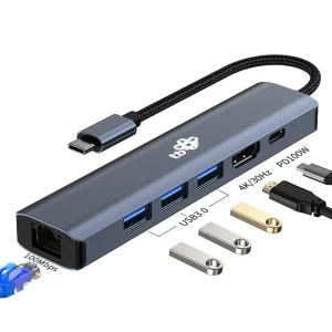 TB Touch USB C 6v1 - HDMI, USBx3, PD, RJ-45 - obrázek 2