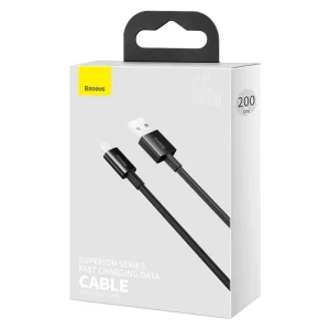 Baseus Datový kabel Superior Series USB/USB-C 66W 2m (11V 6A) černý - obrázek 5