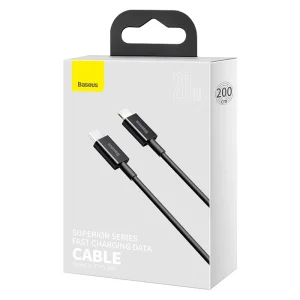 Baseus Datový kabel Superior Series USB-C/Lightning 20W 2m černý - obrázek 3