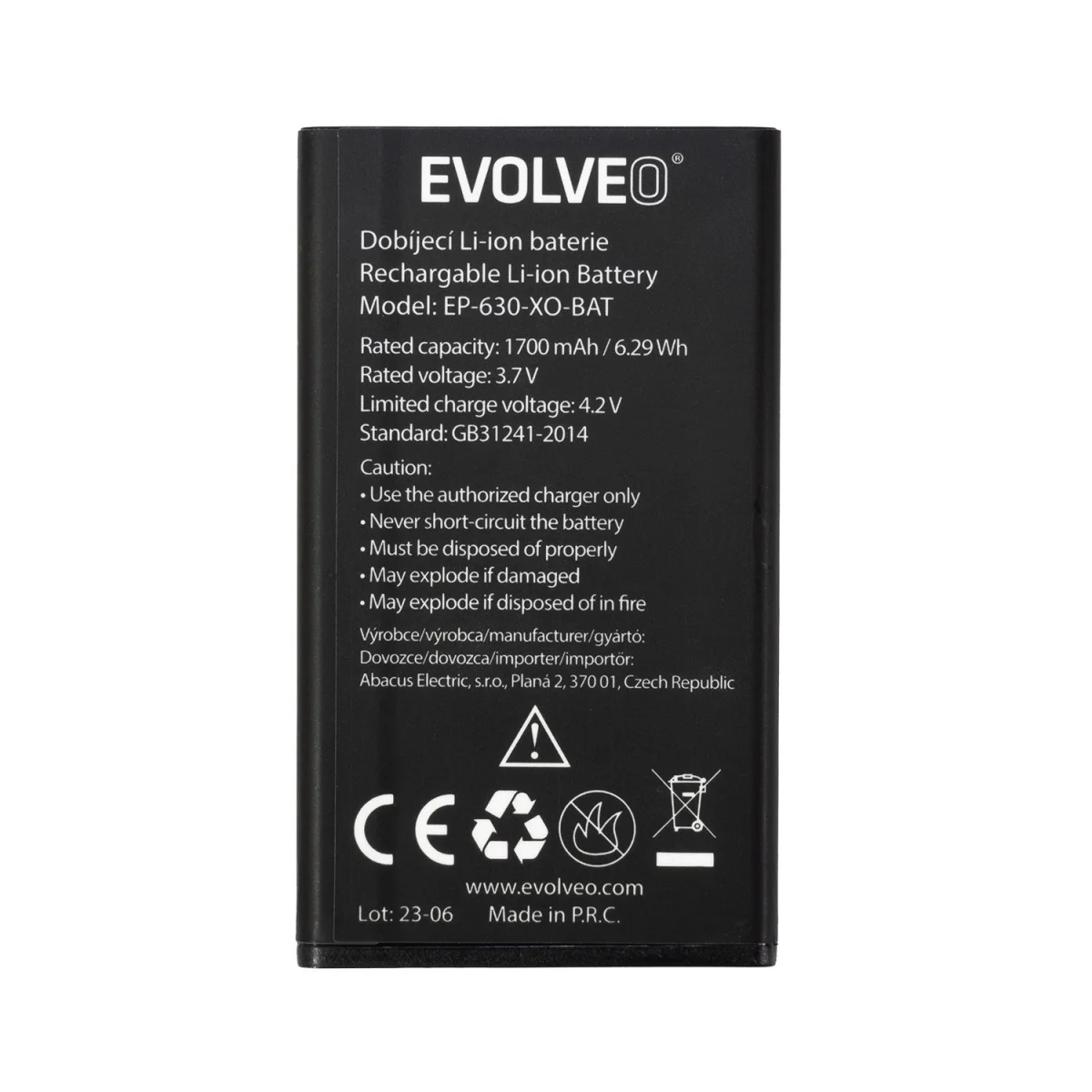 EVOLVEO orig. baterie 1700 mAh pro EasyPhone XO (EP-630)