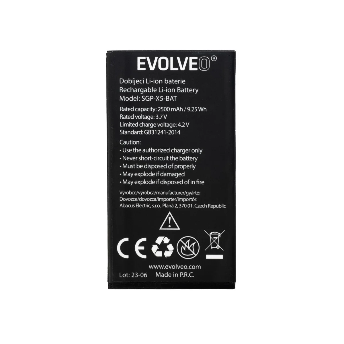 EVOLVEO orig. baterie 2500 mAh pro StrongPhone X5