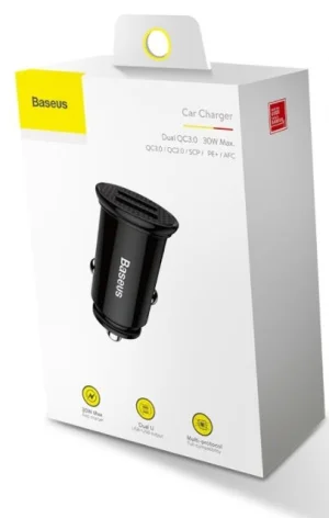 Baseus rychlonabíječka do auta 2xUSB QC3.0 30W černá - obrázek 6