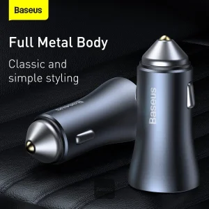 Baseus rychlonabíječka do auta Golden Contractor Pro Dual USB+USB-C 40W tmavě šedá - obrázek 3