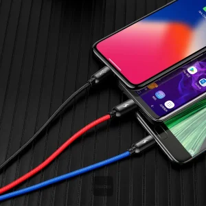 Baseus datový kabel 3v1 microUSB+Lightning+USB-C 1,2m 3,5A - obrázek 2