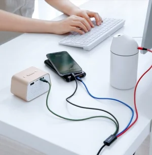 Baseus datový kabel 4v1 microUSB+USB-C+2xLightning 1,2m 3,5A černý - obrázek 3