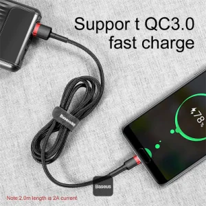 Baseus datový kabel Cafule USB-C 2m 2A červeno-černý - obrázek 5