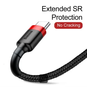Baseus datový kabel Cafule USB-C 2m 2A červeno-černý - obrázek 8