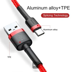 Baseus datový kabel Cafule USB-C 2m 2A červený - obrázek 5